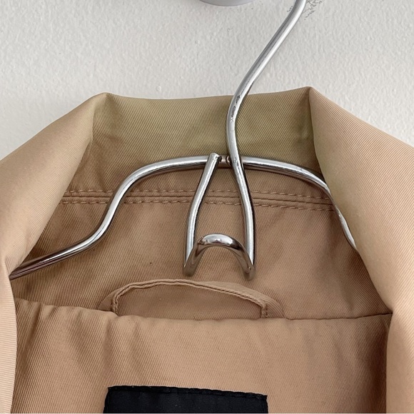 Double Breasted Belted Trench Coat Jacket Neutral Caramel Tan Spring - Picture 17 of 17